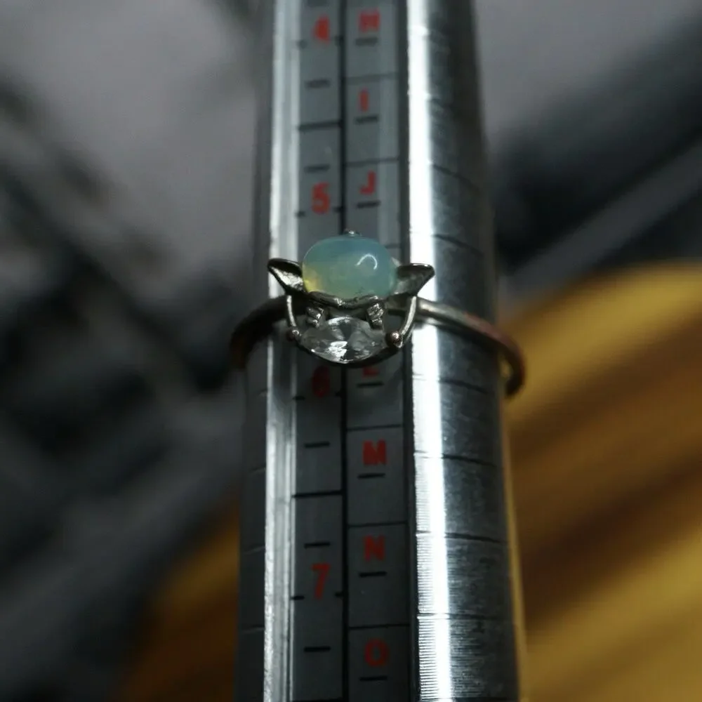 Disney Star Wars Grogu Baby Yoda LFL Licensed Adjustable Ring CZ Rhodium Plated